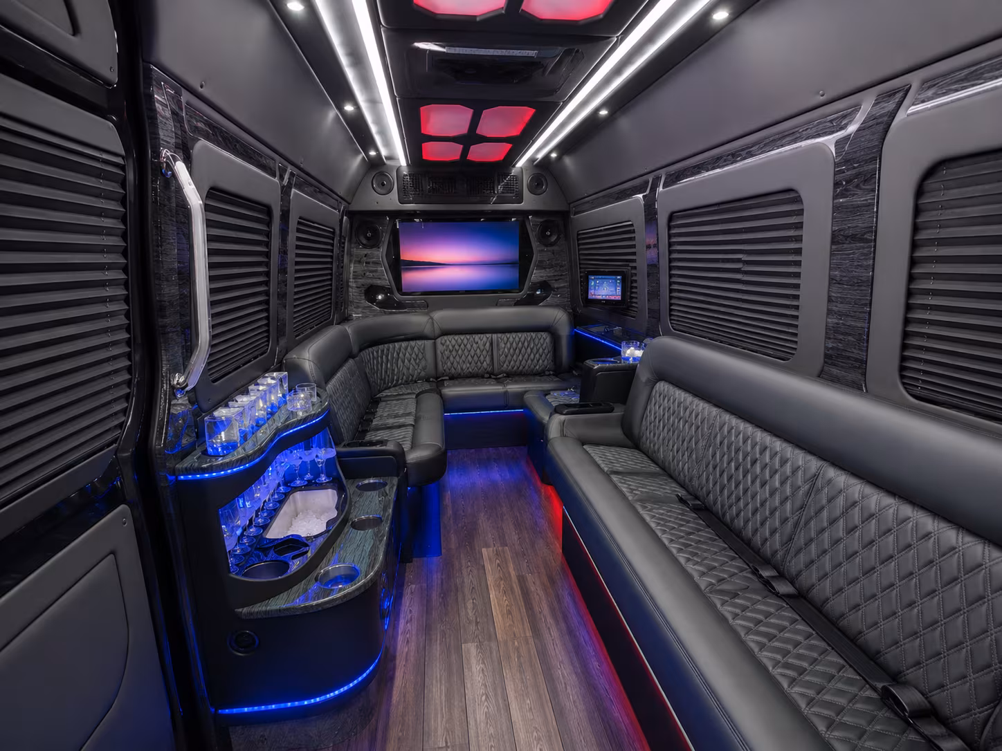 san leandro 30 passenger party bus interior