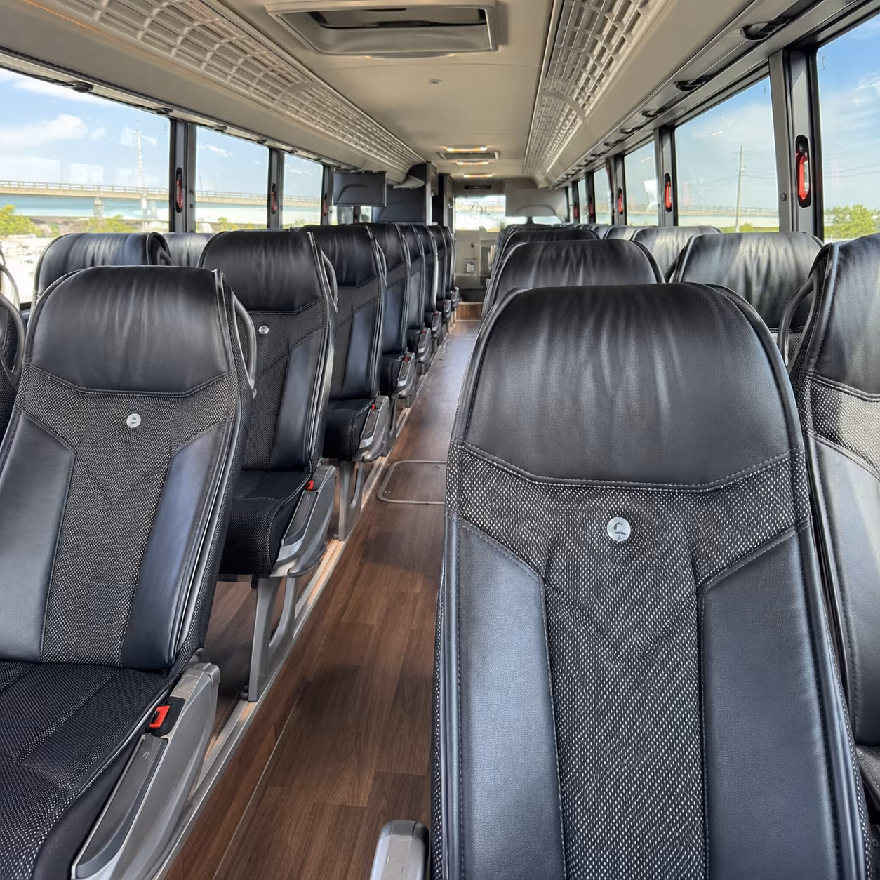 san leandro charter bus rental interior